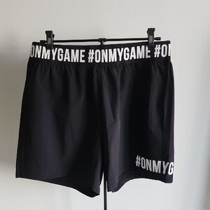 NEW Black Athletic Shorts with Hashtag Design